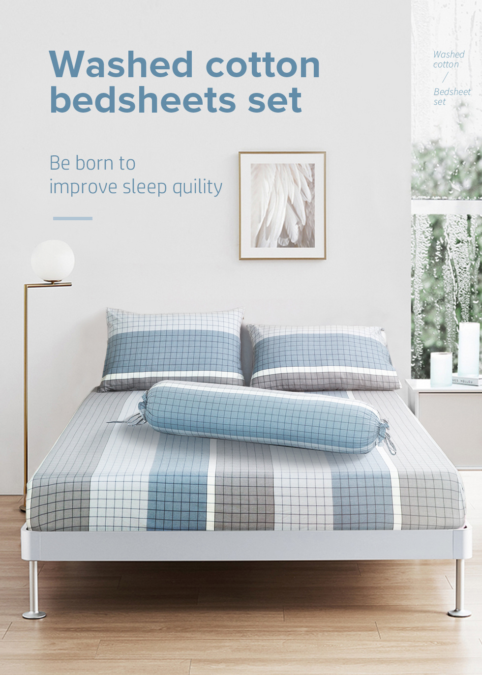 Washed Cotton Bedsheet Set-1
